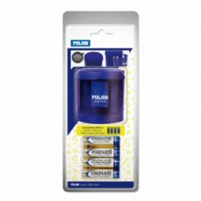 Blster sacapuntas elctrico POWER-SHARP (pilas incluidas) azul