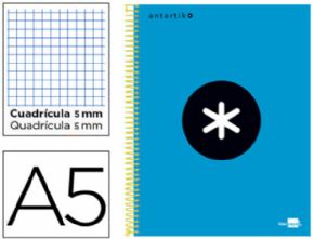 Cuaderno espiral liderpapel a5 micro antartik - color azul