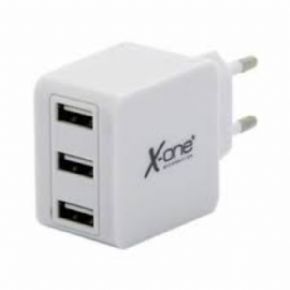Cargador de pared X ONE  3 USB 3.1 A Blanco