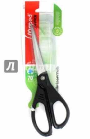 TIJERA OFICINA 21CM ASIMETRICA ESSENTIALS GREEN MAPED