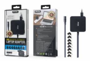 Cargador Universal Automatica con 8 conectores para notebook ,45W ,1.5M - MTK