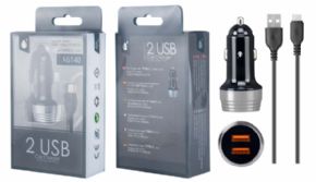 Cargador de mechero OnePlus A6140 2 USB 2.4 A color negro