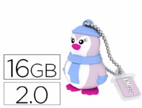 MEMORIA USB EMTEC FLASH 16 GB 2.0 PINGUINO - Canon digital de 0,29 incluido