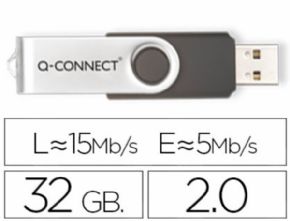 MEMORIA USB Q-CONNECT FLASH 32 GB 2.0 . Canon digital de 0,29 incluido