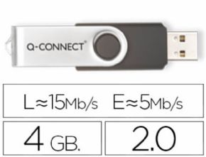Memoria usb q-connect flash 4 gb 2.0. - Canon digital de 0,29 incluido