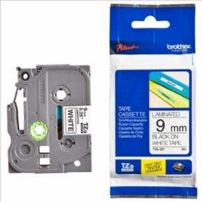 Cinta laminada Brother TZE221 blanco negro