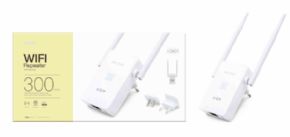 Repetidor WIFI Inalmbrico con 2 Antena, 300Mbps, Blanco