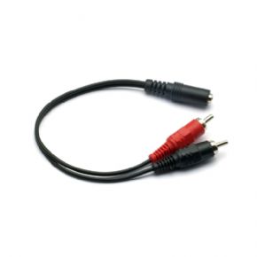 Adaptador estreo GEBL EL44 jack 3.5 mm hembra a 2 RCA macho