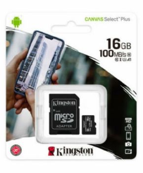 Tarjeta Micro SDHC Kingston Canvas Select+ 16 GB Clase 10 + CANON DIGITAL