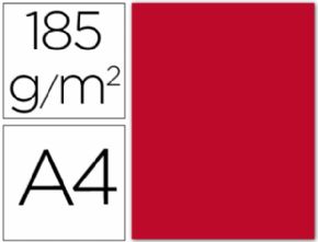 Cartulina DIN A4 ROJO 185gr. 50 Hojas