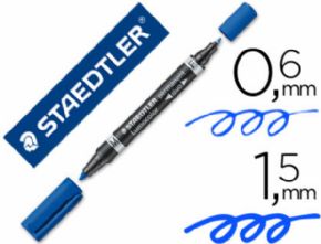Rotulador permanente doble punta tinta azul