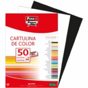 Pack 50 cartulinas Fixo color blanco A4 180g
