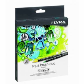 ROTULADOR DOBLE PUNTA LYRA AQUA BRUSH DUO 24 COLORES