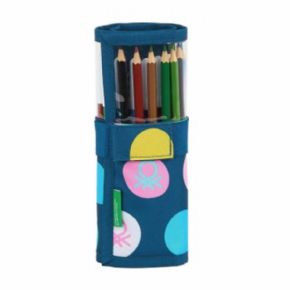 Plumier enrollable 27 piezas Benetton topos
