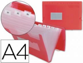 Carpeta Liderpapel clasificador DIN A4 roja transparente