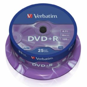 Tarrina 25 unidades DVD+R Verbatim, Canon Digital Incluido de 6,25
