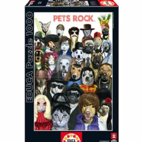 Puzzle Educa Mascotas Rockeras. (1000 piezas)