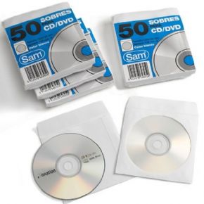 Paquete 50 sobres CD Color blanco.