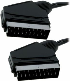 Euroconector 21 pins macho a macho de 3 m. negro