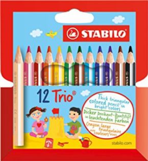 Lapices de colores stabilo trio caja de 12 colores.	