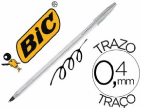 BOLIGRAFO BIC CRISTAL CELEBRATION PLATA TINTA NEGRA