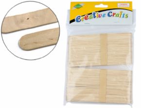 PALILLO PARA MANUALIDADES MADERA COLOR NATURAL 15 X 2 CMBOLSA DE 100 UNIDADES