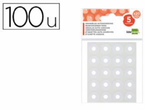ARANDELAS AUTOADHESIVAS BLANCAS LIDERPAPEL SOBRE DE 5 H