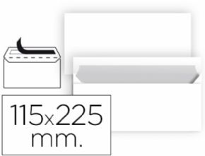 SOBRE LIDERPAPEL N 5 BLANCO AMERICANO 115X225 MM TIRA DE SILICONA PAQUETE DE 25 UNIDADES