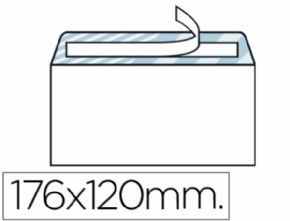 SOBRE LIDERPAPEL N.9 BLANCO COMERCIAL NORMALIZADO 120X176MM TIRA DE SILICONA CAJA DE 500 UNIDADES