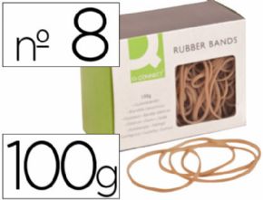 GOMILLAS ELASTICAS Q-CONNECT 100 GR NUMERO 8 80 X 2 MM