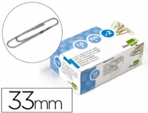 CLIPS LIDERPAPEL N. 2 LABIADOS 33 MM CAJA DE 100 UNIDADES