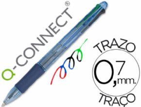 BOLIGRAFO Q-CONNECT 4 EN 1 TINTA 4 COLORES RETRACTIL -CON SUJECION DE CAUCHO