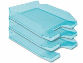 BANDEJA SOBREMESA PLASTICO Q-CONNECT TURQUESA TRANSPARENTE