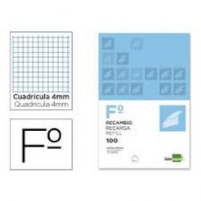 Recambio 100 hojas 4mm Liderpapel 60Grs
