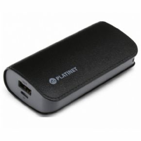 POWER BANK 5200mah CUERO NEGRO+CABLE PLATINET
