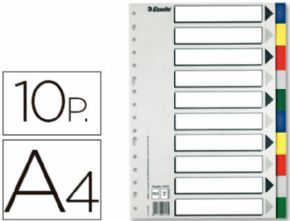 SEPARADOR ESSELTE PLASTICO JUEGO DE 10 SEPARADORES DIN A4CON 5 COLORES MULTITALADRO