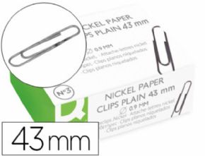 CLIPS NIQUELADOS Q-CONNECT N3 43 MM CAJA DE 100