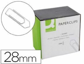 1000 CLIPS NIQUELADOS DE PUNTA TRIANGULAR DE 28 MM