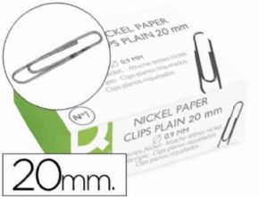 Clips niquelados 20mm n1 caja 100uds. Q-Connect