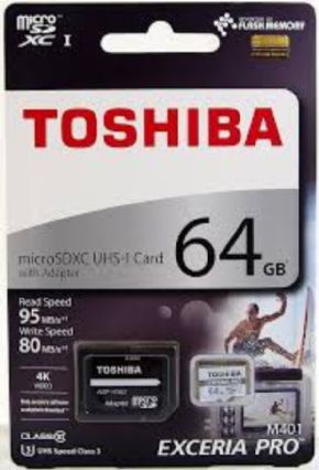 Tarjeta micro SDXC 64 GB Toshiba UHS-I Exceria PRO Canon digital de 0,29  incluido