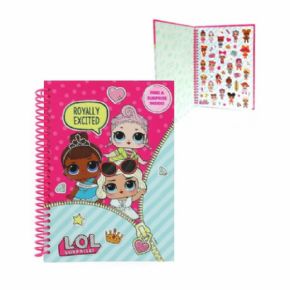 NOTEBOOK C/STICKERS A5 LOL SURPRISE (TAPA DURA)
